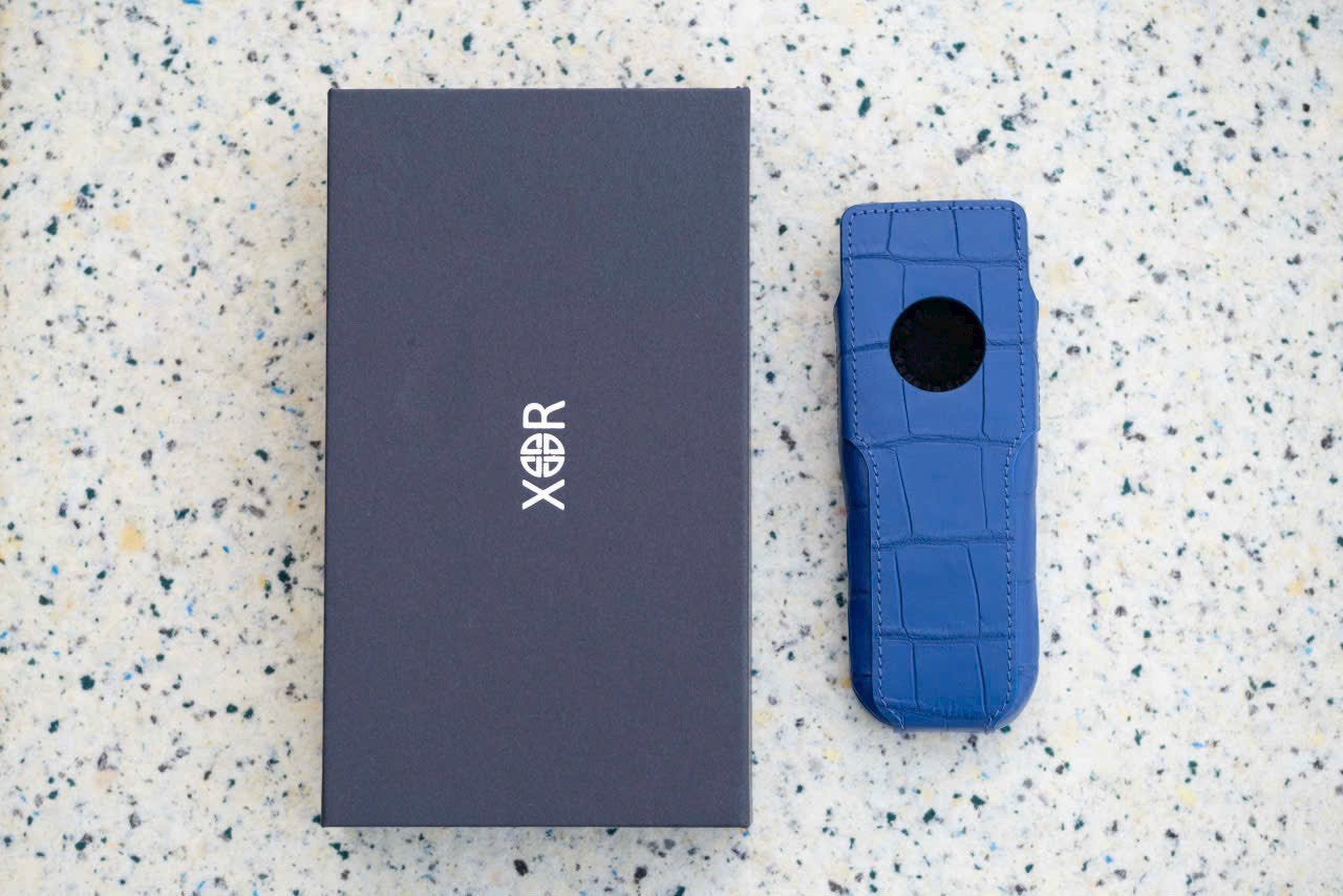 Bao da XOR da cá sấu xanh navy