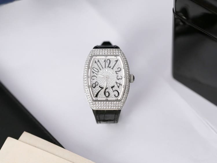 Franck Muller Vanguard V32 Steel Black Full Diamonds