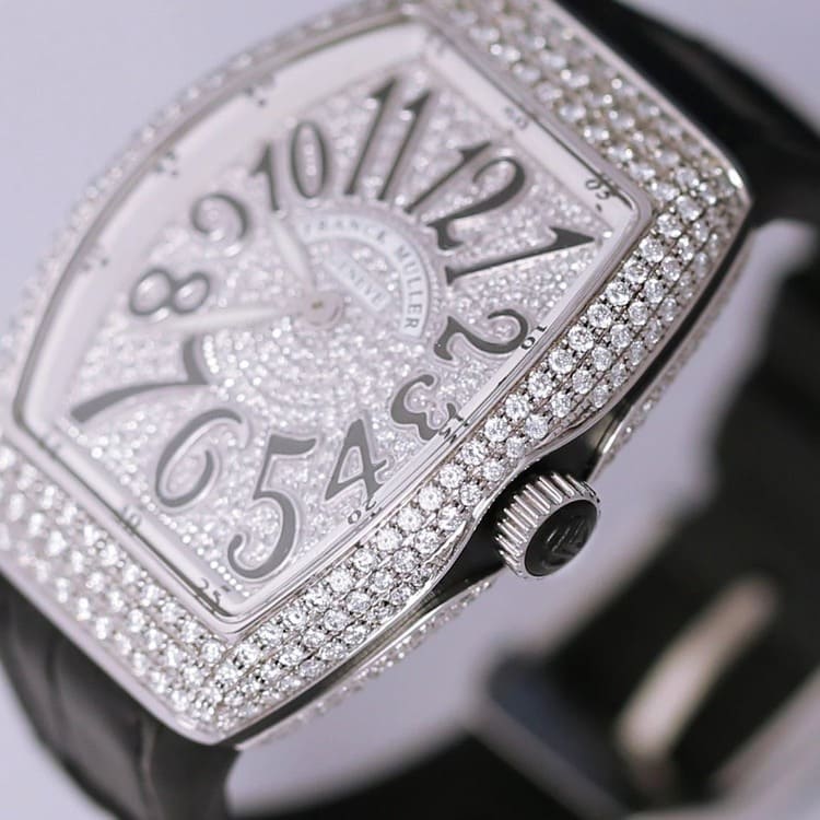 Franck Muller Vanguard V32 Steel Black Full Diamonds